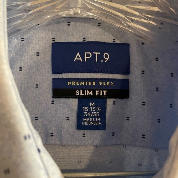 MEN'S Apt. 9® Premier Flex Slim-Fit Spread-Collar Dress Shirt size Medium men’s - Picture 2 of 7